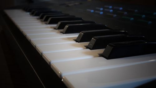 Close-up of piano keys