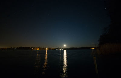 Reflection of clouds in water at night