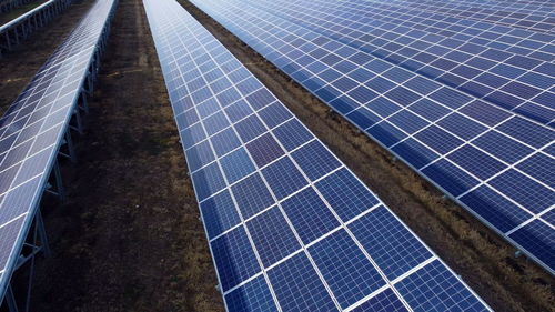 Low angle view of solar panels