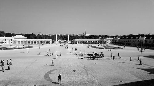 High angle view of people enjoying at park