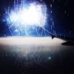 Illuminated lights at night