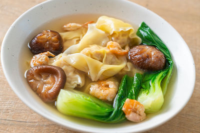 Close-up of food in bowl on table