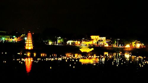 Illuminated city at night