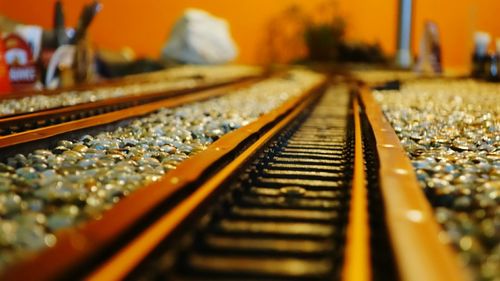 Close-up of railroad track