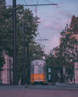 View of cable car on street