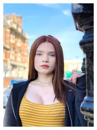 Portrait of teenage girl with brown hair