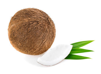 Close-up of bread against white background