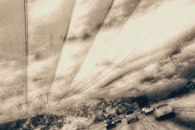 View of road against cloudy sky