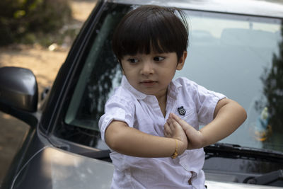 Cute girl in car