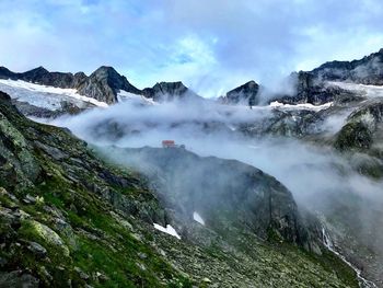 Panoramic view of mountains against sky