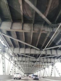 Low angle view of bridge in ceiling