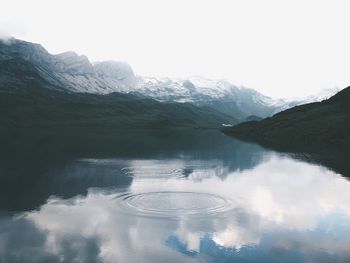 Scenic view of lake and mountains