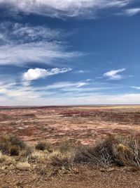 Scenic view of desert against sky