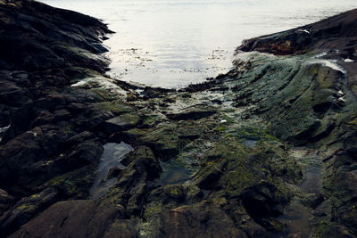 Scenic view of rocks in sea