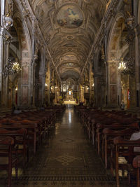 View of illuminated lights in building