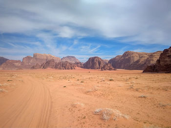 Scenic view of desert against sky