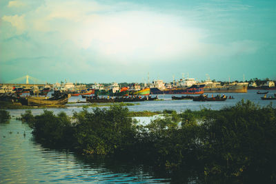 Scenic view of river against sky