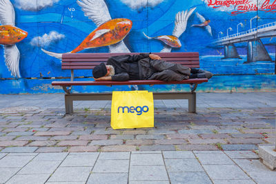 View of an animal fish on bench