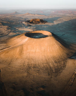 High angle view of volcanic landscape