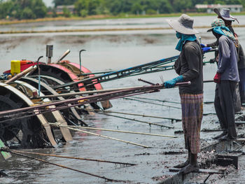 Man working in water