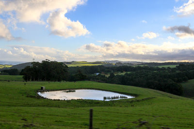 Scenic view of field against sky