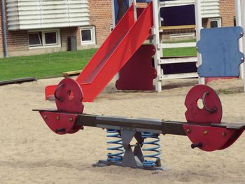 Close-up of slide in playground