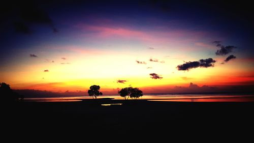 Scenic view of sunset over sea