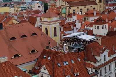 High angle shot of rooftops