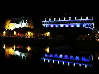 Illuminated city at night