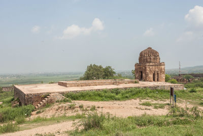 Old ruins of temple against sky