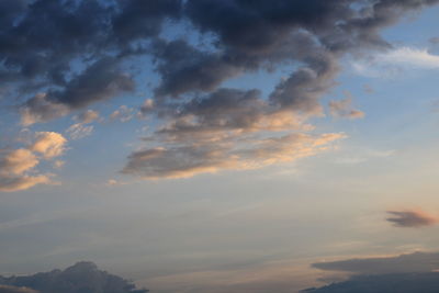 Low angle view of sky during sunset