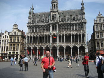 Group of people in front of building