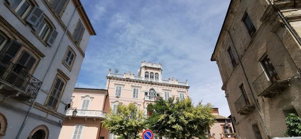 Low angle view of buildings against sky