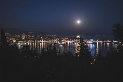 Illuminated city at night