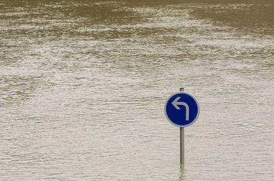 Information sign in sea