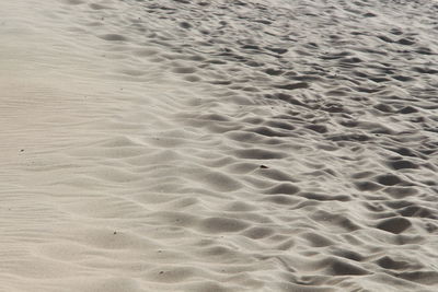 High angle view of sand on beach