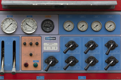 Detail of part of a fire truck and electricity in service. santo amaro, bahia, brazil.