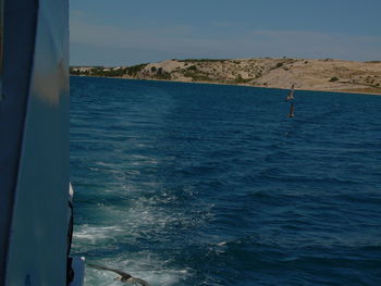 View of sea against blue sky