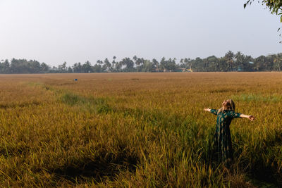 Scenic view of field against sky