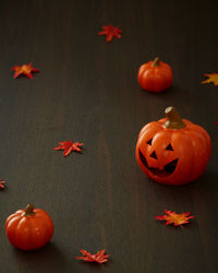 Close-up of pumpkin on table