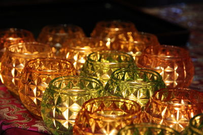 Close-up of illuminated christmas lights