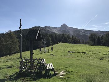 Scenic view of field against sky