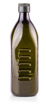 Close-up of empty glass bottle against white background