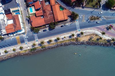 Aerial view of itanhaém beach, brazil