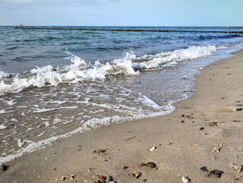 Scenic view of beach against sky