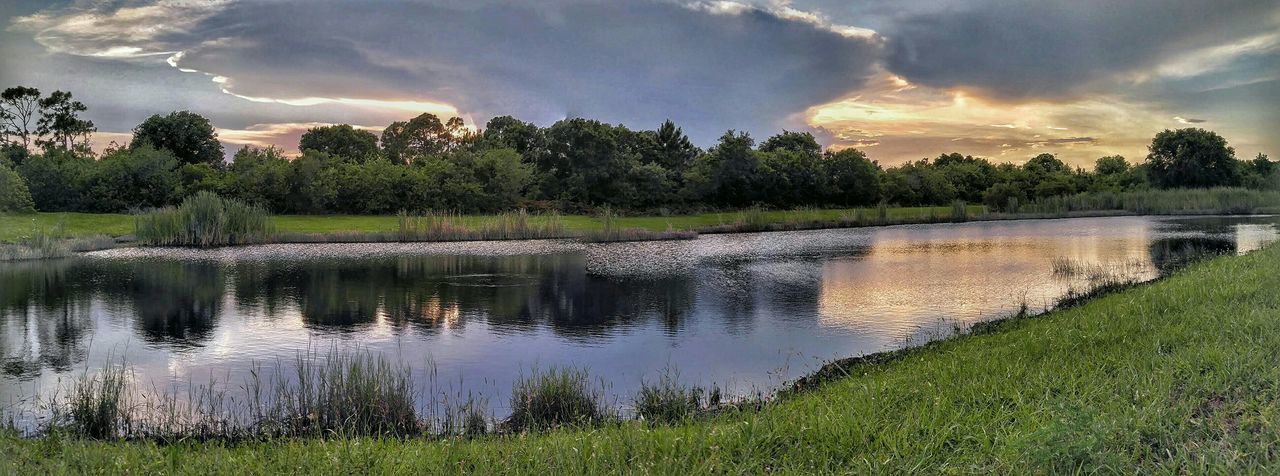 Storm clouds at sunset