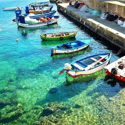 Boats in sea