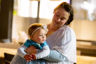 Portrait of mother and son