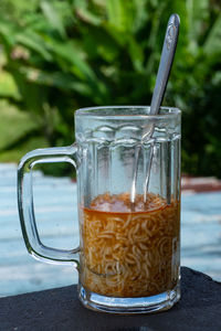 Close-up of drink on table