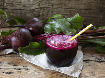 High angle view of fruits on table